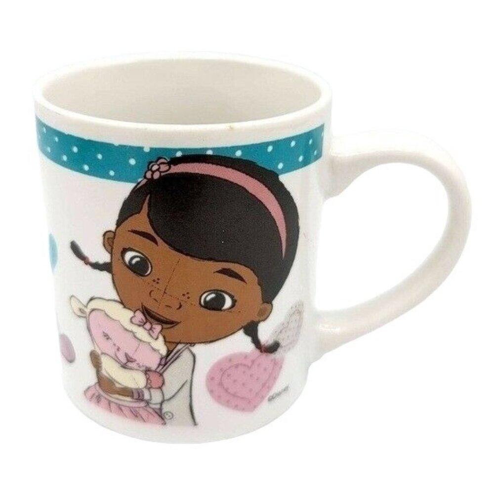Disney Junior Doc McStuffins Mug White Blue 3.25" Hugs On the Way Lambie